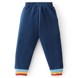 Babyhug 100% Cotton Knit Full Sleeves T-Shirt & Lounge Pant With Text Print - Blue
