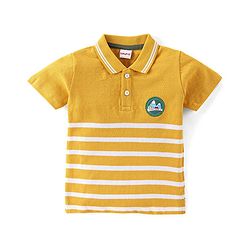 Babyhug 100% Cotton Knit Half Sleeves Striped T-Shirt and Lounge Pant - Green & Yellow