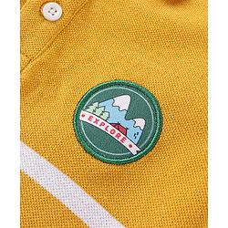 Babyhug 100% Cotton Knit Half Sleeves Striped T-Shirt and Lounge Pant - Green & Yellow