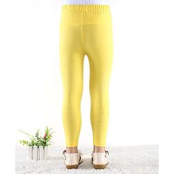 Babyhug Cotton Lycra Full Length Leggings Solid Colour - Yellow
