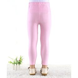 Babyhug Cotton Lycra Full Length Leggings Solid Colour - Pink
