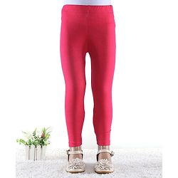 Babyhug Cotton Lycra Full Length Leggings Solid Colour - Fushia
