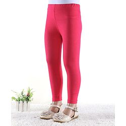 Babyhug Cotton Lycra Full Length Leggings Solid Colour - Fushia