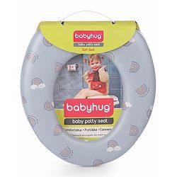 Babyhug Soft Cushioned Baby Potty Seat Rainbow Print- Green & Blue