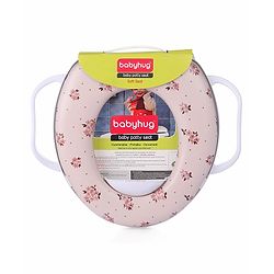 Babyhug Cushioned Potty Seat With Handle Floral Print - Cream