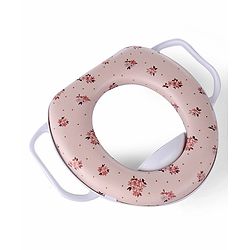 Babyhug Cushioned Potty Seat With Handle Floral Print - Cream