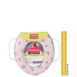 Babyhug Cushioned Potty Seat With Handle Floral Print - Cream