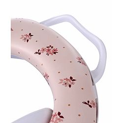 Babyhug Cushioned Potty Seat With Handle Floral Print - Cream