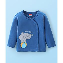 Babyhug 100% Cotton Full Sleeves Elephant Print Front Open Vests Pack of 3 - Multicolour