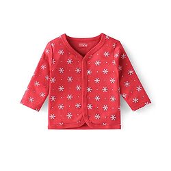 Babyhug 100% Cotton Full Sleeves Front Open Vests Reindeer & Christmas Print Pack of 3- Blue Green & Red