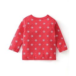 Babyhug 100% Cotton Full Sleeves Front Open Vests Reindeer & Christmas Print Pack of 3- Blue Green & Red