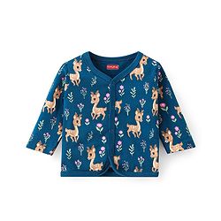 Babyhug 100% Cotton Interlock Knit Full Sleeves Vest Deer Print - Multicolor