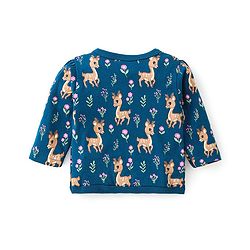 Babyhug 100% Cotton Interlock Knit Full Sleeves Vest Deer Print - Multicolor
