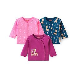 Babyhug 100% Cotton Interlock Knit Full Sleeves Vest Deer Print - Multicolor