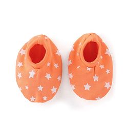 Babyhug 100% Cotton Knit Stars Printed Mittens & Booties Set - Orange