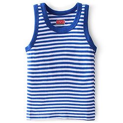 Babyhug 100% Cotton Sleeveless Sando Striped Pack of 2 - Blue