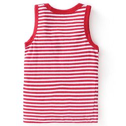 Babyhug 100% Cotton Knit Sleeveless Stripes  Sando Pack of 2 - Red