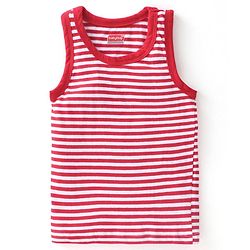 Babyhug 100% Cotton Knit Sleeveless Stripes  Sando Pack of 2 - Red
