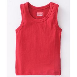 Babyhug 100% Cotton Knit Sleeveless Stripes  Sando Pack of 2 - Red