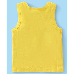 Babyhug 100% Cotton Knit Sleeveless Striped & Solid Sando Pack of 2 - Yellow