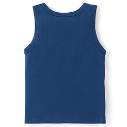 Babyhug 100% Cotton Sleeveless Solid & Striped Sando Pack of 2 - Navy Blue