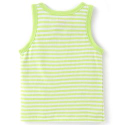 Babyhug 100% Cotton Sleeveless Solid & Striped Sando Pack of 2 - Lime Green
