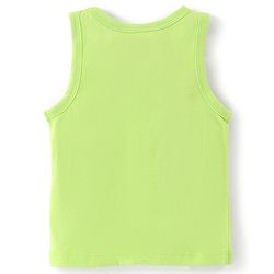 Babyhug 100% Cotton Sleeveless Solid & Striped Sando Pack of 2 - Lime Green