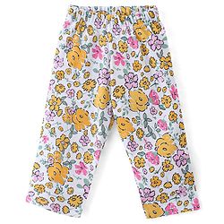 Babyhug Cotton Knit Full Sleeves Night Suit With Floral Print - White