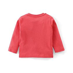 Babyhug Cotton Knit Full Sleeves Night Suit With Car Print - Red