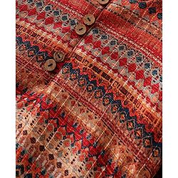 Babyhug Full Sleeves Printed Dhari Kurta with Pyjama Set  - Rust