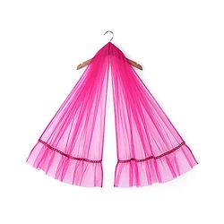 Babyhug Sleeveless Net Mirror Emroidered Lehenga Choli Set with Dupatta  -Fuschia