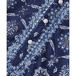 Babyhug Cotton Woven Full Sleeves Kurta and Dhoti Set Floral Print - Indigo