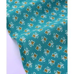 Babyhug Cotton Woven Full Sleeves All Over Printed  Kurta Pajama Set - Blue