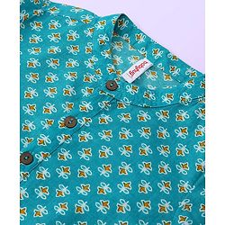 Babyhug Cotton Woven Full Sleeves All Over Printed  Kurta Pajama Set - Blue
