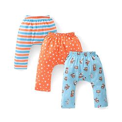Babyhug Single Jersey Knit Full Length Diaper Legging Star Print Pack Of 3 - Multicolor