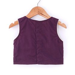 Babyhug Sleeveless  Sequin Embroidered Choli with Lehenga and Jacket with Frill Design- Violet