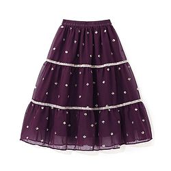Babyhug Sleeveless  Sequin Embroidered Choli with Lehenga and Jacket with Frill Design- Violet