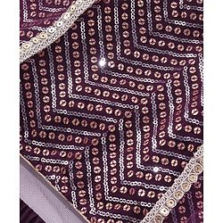 Babyhug Sleeveless  Sequin Embroidered Choli with Lehenga and Jacket with Frill Design- Violet