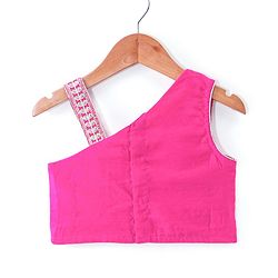 Babyhug Woven Sleeveless Choli Lehenga & Dupatta Set With Floral Printed With Embroidered - Fuschia