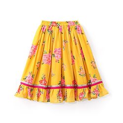 Babyhug Sleeveless Embroidered Choli with Floral Printed Lehenga and Dupatta Set - Yellow