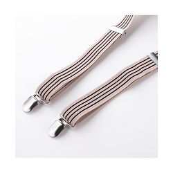 Babyhug Bow & Suspender Set Striped - Beige
