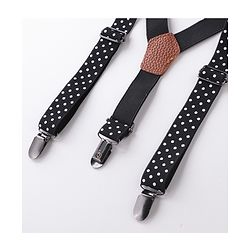 Babyhug Bow & Suspender Set Polka Dot Print - Black