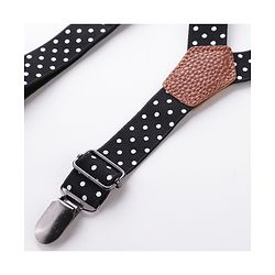 Babyhug Bow & Suspender Set Polka Dot Print - Black