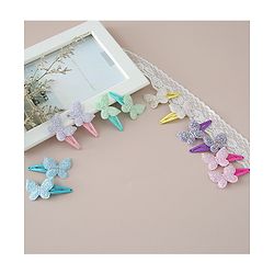 Babyhug Snap Clips with Butterfly Applique Free Size Pack of 12 - Multicolour