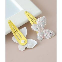 Babyhug Snap Clips with Butterfly Applique Free Size Pack of 12 - Multicolour