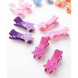 Babyhug Hair Pins And Clips  Free Size Pack of 12 - Multicolor