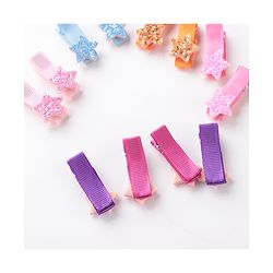 Babyhug Hair Pins And Clips  Free Size Pack of 12 - Multicolor