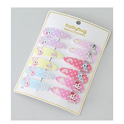 Babyhug Snap Clips Unicorn Theme Pack of 6- Multicolor