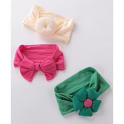 Babyhug Free Size Headbands with Bow Pack of 3 - Multicolor