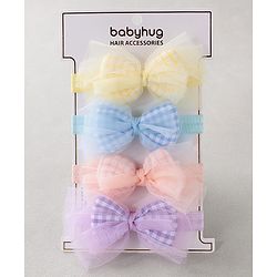 Babyhug Free Size Headbands With Bow Pack of 4 - Multicolor